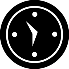 Clock Circular Black Tool Shape Vinyl Cutting Svg File, Free Vectors File